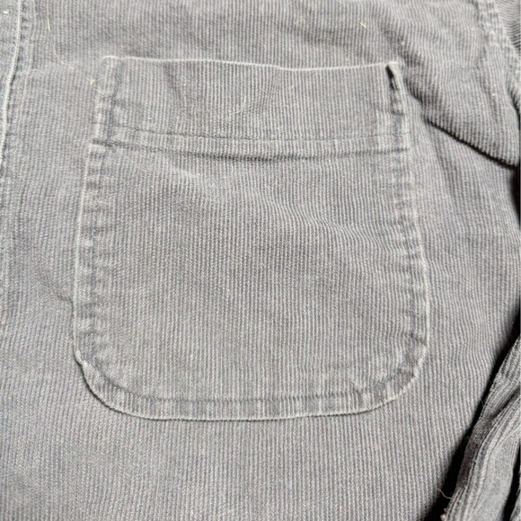 Abercrombie & Fitch Corduroy Button up Shirt Womens Small Gray Stretch Casual - Picture 3 of 9